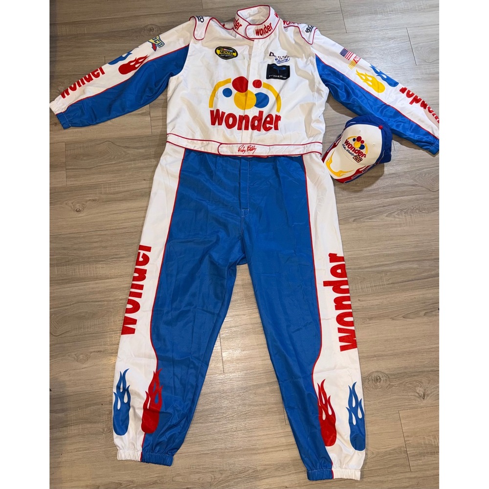 Ricky Bobby Wonder Bread Racing Suit Costume Talladega Nights 3XL with Hat